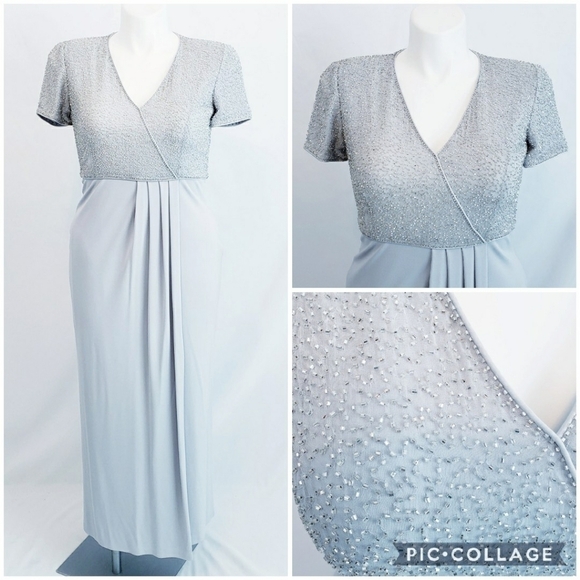 Jovani Beaded Silk Formal Gown Mother of the Bride Dress Gown - Picture 1 of 10